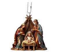 Décoration de Noël - Pendentif en acrylique - Décoration de crèche de sapin de Noël - Décoration d'arbre de Noël Jésus - Pendentif de crèche religieuse - Ornements de sapin de Noël