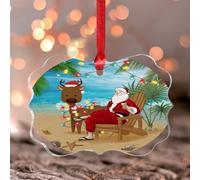 Décoration de Noël Père Noël, renne de plage, souvenir, océan, animaux marins, œuvres d'art, décorations de Noël, souvenir, décoration d'intérieur, élégante papillon transparent en acrylique