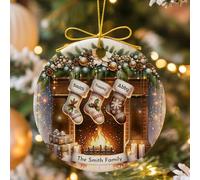 Décoration de Noël personnalisée 2025, famille de 3 personnes avec noms, premier souvenir de Noël pour les nouveaux parents, décoration d'arbre de bébé garçon ou fille