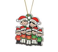 Décoration de Noël Personnalisée 2025 pour Une Famille de 3 à 10 Personnes, Personnalisée avec Les Noms, Cadeau de Noël Chaleureux