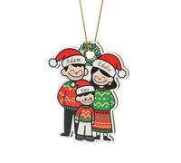 Décoration de Noël Personnalisée 2025 pour Une Famille de 3 à 10 Personnes, Personnalisée avec Les Noms, Cadeau de Noël Chaleureux