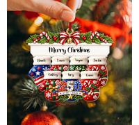 Décoration de Noël personnalisée 250e Anniversaire des États-Unis | Décorations de Noël en acrylique personnalisables avec 2 à 8 prénoms,cadeau de Noël inoubliable pour la famille et les amis