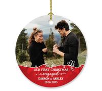 Décoration de Noël personnalisée avec nom et année - Cadeau pour future mariée et futur marié