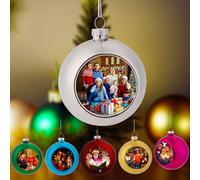 Décoration de Noël personnalisée avec Photo et Texte, pour vitrine, Sapin de Noël, Cadeaux pour Maman, Papa, Enfants et Animaux de Compagnie(6 cm)