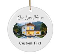 Décoration de Noël personnalisée avec photo personnalisée, ajoutez du texte d'image avec impression recto-verso - Décoration commémorative en céramique à suspendre, mariage, remise de diplôme
