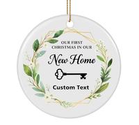 Décoration de Noël personnalisée avec photo personnalisée, ajoutez du texte d'image avec impression recto-verso - Décoration commémorative en céramique à suspendre, mariage, remise de diplôme