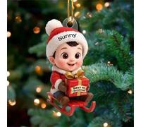 Décoration de Noël personnalisée en acrylique pour bébé - Souvenir de 2025 pour bébé, premier Noël 2025 - Cadeau de décoration de sapin de Noël pour bébés garçons et filles