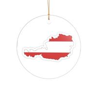 Décoration de Noël personnalisée en acrylique pour jeunes mariés et couples Motif carte du drapeau autrichien