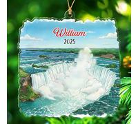 Décoration de Noël personnalisée en forme de chute du Niagara 2025, Niagara Falls State Park New York États-Unis, décoration de Noël, cadeau personnalisé pour les amateurs de voyages, père, mère