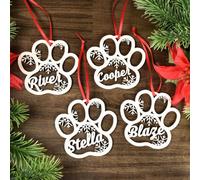 Décoration de Noël personnalisée en forme de patte de chien pour sapin de Noël, décoration commémorative 2025 pour animal de compagnie, étiquettes de nom, cadeau pour maman et chien
