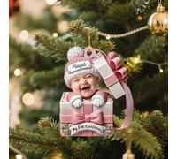 Décoration de Noël personnalisée My Baby's First Christmas 2025, décoration en acrylique pour bébé à l'intérieur, décoration à suspendre pour les nouveaux parents, nouvelles mamans, papa