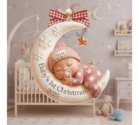Décoration de Noël personnalisée pour bébé 2025, souvenir en acrylique effet 3D avec nom, cadeau de nouveau-né personnalisé pour les nouveaux parents et les familles, décoration unique pour sapin de
