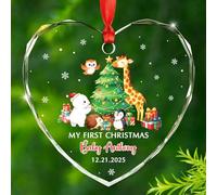 Décoration de Noël personnalisée pour bébé garçon et fille, cadeau pour nouveau-né, fille, fils, nièce, neveu, enfants, date et nom personnalisés pour le 1er Noël de l'enfant 2025