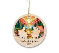 Décoration de Noël personnalisée pour couple de camping 2025, aventures ensemble, décoration de Noël souvenir pour les amateurs de voyage, de randonnée, campeurs, épouse, mari, Mr Mrs, noms