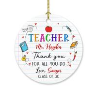 Décoration de Noël personnalisée pour enseignant/tuteur, cadeau de remerciement pour enseignant, cadeau de remerciement pour tout ce que vous faites, décoration de Noël personnalisée avec nom et