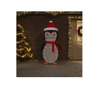 vidaXL Décoration de Noël pingouin à LED Tissu de luxe 180 cm