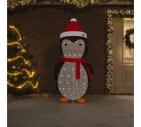 Décoration de Noël pingouin à LED Tissu de luxe 180 cm noir et blanc G