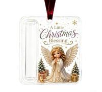 Décoration de Noël pour argent en acrylique avec ruban de velours | Décoration créative pour arbre - Design festif double face pour vacances, anniversaire, remise de diplôme - 10 cm
