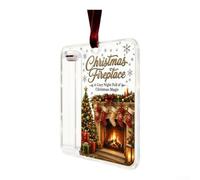 Décoration de Noël pour argent en acrylique avec ruban de velours | Décoration créative pour arbre - Design festif double face pour vacances, anniversaire, remise de diplôme - 10 cm
