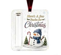 Décoration de Noël pour argent en acrylique avec ruban de velours | Décoration créative pour arbre - Design festif double face pour vacances, anniversaire, remise de diplôme - 10 cm