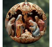 Décoration de Noël pour crèche de Noël, décoration chrétienne de Jésus, décoration de crèche de Noël, décoration vintage de naissance de Jésus chrétienne pour fête de Noël (D)