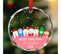 Décoration de Noël pour dentiste, meilleur dentiste, cadeaux pour les meilleurs dentistes dentaires, décoration de Noël pour les médecins dentaires, décorations de Noël personnalisées en verre avec