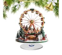 Décoration de Noël pour la table, roue géante 2D comme centre de table | Base rotative Décoration de Noël pour la table avec un design d'arbre pour présentoirs, fête d'hiver, mariage, Thanksgiving