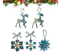 Décoration de Noël pour l'arbre, 2D Acrylique Décorations d'hiver Pendentif renne Pendentif flocon de neige élégant pour chambre à coucher, balcon, portes, mur, jardin, cour, chemin