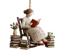 Décoration De Noël Pour Lecteur, Avec Finition Brillante Et Détails Délicats, 8 X 7 Cm, Ornement Just A Girl Who Loves Books, Ornements Personnalisés Pour Amoureux Des Livres, Design Inspiré De La Fer