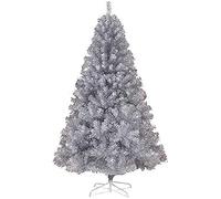 Décoration de Noël pour sapin de Noël artificiel de 6,2,4 m - Épicéa - Support en métal massif argenté