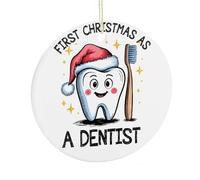 Décoration de Noël, premier Noël en tant que dentiste, décorations à suspendre pour sapin de Noël, souvenir commémoratif, 7,5 cm, décorations en céramique, cadeaux de Noël pour assistant dentaire