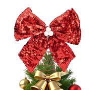 Décoration de Noël réfléchissante avec base en | Nœud à paillettes pour table de maison, bureau, vitrine, cheminée, table de salle à manger, vacances, anniversaire