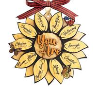 Décoration de Noël religieuse 2025 « God Say You are Christian » pour femme, cadeau de tournesol pour femme, verset religieux de la Bible Jésus, décoration inspirante pour arbre