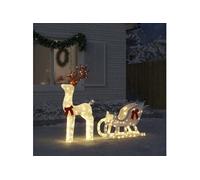 vidaXL Décoration de Noël renne et traîneau 100 LED blanc froid