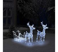 Décoration de Noël Rennes et Traîneau 160 LED 130cm Acrylique Extérieur vidaXL