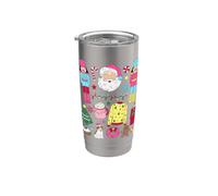 Décoration de Noël rétro colorée avec Père Noël Casse-noisette en sucre d'orge Gobelet isotherme en acier inoxydable double paroi