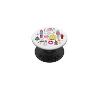 Décoration de Noël rétro colorée avec Père Noël Casse-Noisette en Sucre d'orge PopSockets PopGrip Adhésif
