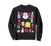 Décoration de Noël rétro colorée avec Père Noël Casse-Noisette en Sucre d'orge Sweatshirt