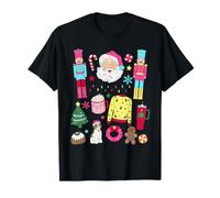 Décoration de Noël rétro colorée avec Père Noël Casse-Noisette en Sucre d'orge T-Shirt
