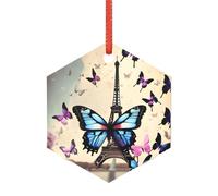 Décoration de Noël romantique Paris Eiffel en acrylique transparent Adornos de Navidad pour un sapin de Noël minimaliste