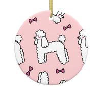 Décoration de Noël ronde à suspendre Motif caniche
