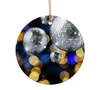 Décoration de Noël ronde en céramique à suspendre pour salle de bal - 3 tailles