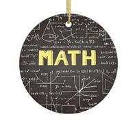 Décoration de Noël ronde en céramique pour l'école - Décoration festive à suspendre - Souvenir de vacances personnalisé pour la décoration