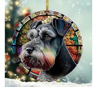 Décoration de Noël Schnauzer 2024 - Cadeaux pour femmes, décoration d'arbre, souvenir pour les amateurs de schnauzer
