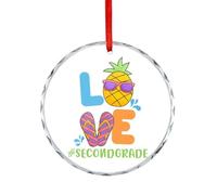 Décoration de Noël, souvenir d'amour de deuxième qualité, décorations à suspendre pour sapin de Noël, souvenir commémoratif amusant, 7,5 cm, ornements ronds en verre, cadeaux de Noël pour garçons et