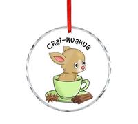 Décoration de Noël, souvenir de chihuahua, décorations à suspendre pour sapin de Noël, jeu de mots amusants, jeu de mots animaux, souvenir commémoratif, 7,5 cm, ornements ronds en verre, cadeaux de