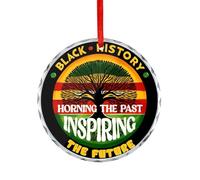 Décoration de Noël, souvenir d'histoire noire du futur pour sapin de Noël, décorations à suspendre drôle Juneteenth Souvenir commémoratif, 7,6 cm, ornements ronds en verre, cadeaux de Noël