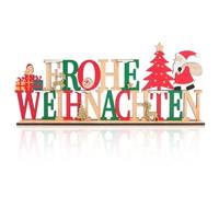 Décoration de Noël Support en bois/Joyeux Noël Ornements de table en bois/Lettres décoratives pour la présentation de Noël/Convient pour la cheminée, les cheminées, le banc de fenêtre à la maison