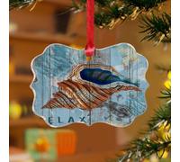 Décoration de Noël sur le thème de la plage nautique, escargot de mer, image sur le thème tropical, souvenir unique, disques en acrylique transparent, tortue, vie marine, hippocampe, boule de Noël