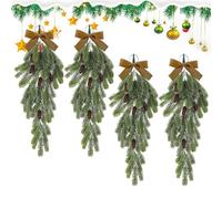 Décoration de Noël,Swag de Noël | Pommes de pin en Forme de Larme Swag,Guirlande de Couronne de Butin Artificielle avec Aiguilles de pin et Pommes de pour décor de fenêtre Murale de Porte d'entrée